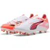 Image de Puma, Unisexe, Chaussures de football, Ultra 5 Match Fg/Ag (40.5), Blanc, Rouge, Noir