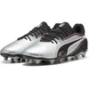 Image de Puma, Garçons, Chaussures de football, King Match Fg/Ag Jr (37.5), Blanc, Noir, Jaune, Argent