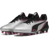 Image de Puma, Unisexe, Chaussures de football, King Ultimate Fg/Ag (45), Blanc, Noir, Argent