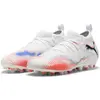 Image de Puma, Unisexe, Chaussures de football, Future 8 Match mg Jr (31), Rouge, Blanc, Noir