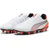 Image de Puma, Unisexe, Chaussures de football, King Match Fg/Ag Jr (38.5), Blanc, Rouge