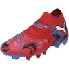 Image de Puma, Unisexe, Chaussures de football, Future 8 Match Playmakers Fg/Ag (44.5), Bleu, Noir, Rouge