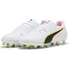 Image de Puma, Garçons, Chaussures de football, KING 20 MATCH FG/AG Jr (33), Blanc, Rouge, Jaune
