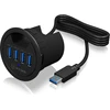 Image de ICY BOX IB-HUB1403 USB 3.0 (3.1 Gen 1) Type-A 5000Mbit/s Zwart hub & concentrator