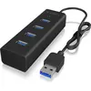 Image de Icy Box Hub USB 3.0, ultra-rapide, compact, plug & play,IB-HUB1409-U3 (USB-A, 4 ports), Station d’accueil + hub USB, Noir
