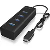Image de Icy Box Ib-Hub1409-C3 (USB-C, 4 ports), Station d'accueil + hub USB, Noir