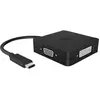 Image de Icy Box Videoadapter IB-DK1104-C 4w1 USB TYPE-C (DVI, HDMI, USB-C, VGA, 6 cm), Adaptateur données + vidéo, Noir
