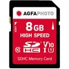 Image de AGFAPHOTO Carte SDHC 8Go Haute Vitesse Classe 10 UHS I U1 U1 V10 (8 Go, SDHC, U1, UHS-I), Carte mémoire, Bleu
