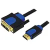 Image de LogiLink HDMI (Typ A)   DVI (3 m), Câble vidéo, Bleu, Noir