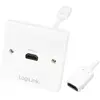 Image de LogiLink Prise murale HDMI avec 1x HDMI femelle, Adaptateur vidéo, Blanc