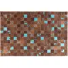 Image de Beliani, Tapis, Tapis peau de vache marron-bleu 160 x 230 cm Patchwork ALIAGA (160 x 230 cm)