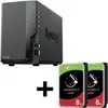 Image de Synology DiskStation DS224+ 2 baies serveur NAS boîtier vide + 16TB (2x8TB) Seagate Ironwolf SATA (2 x 8 To, Seagate Ironwolf), NAS, Noir, Gris