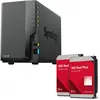 Image de Synology DiskStation DS224+ Serveur NAS 2 baies boîtier vide + 16 TB WD Red Plus SATA 3.5"" HDD (2 (2 x 8 To, WD Red Plus), NAS, Noir