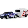 Image de Amewi RC Pickup Die Cast avec remorque de caravane 1:64 RTR bleu