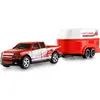 Image de Amewi RC Pickup Die Cast avec remorque à chevaux 1:64 RTR rouge