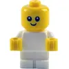 Image de LEGO Minifigure Bébé Corps blanc avec mains jaunes NOUVEAU! Quantité 1x