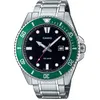 Image de Casio, Montre, MDV-107D-3AVEF, Argent, Vert, Noir, (Montre analogique, Montre de plongée, 46.30 mm)