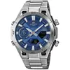 Image de Casio, Montre, ECB-2300D-2AEF, Argent, Bleu, (Chronographe, Horloge analogique, Horloge numérique, 48 mm)
