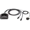 Image de Aten US3312 Commutateur KVM 2 ports USB-C 4K DisplayPort, Commutateur KVM, Noir
