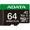 Image de Adata microSD 64GB Speed Plus UHS-I U3 + adaptateur (64 Go, microSDXC, U3, UHS-I), Carte mémoire, Multicolore