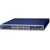 Image de Planet Commutateur Gigabit Ethernet géré IPv6 24 ports 802.3at High Power PoE + 4 ports SFP (400W) (24 ports), Switch réseau, Noir