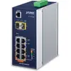 Image de Planet Commutateur industriel 4 ports 10/100/1000T +4 ports 10/100 802.3at PoE + 2 emplacements 100/1000 (10 ports), Switch réseau, Noir