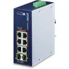 Image de Planet Industriel 4 ports GE 802.3at + 2 GE + 2 100/1000X SFP (6 ports), Switch réseau, Bleu, Blanc