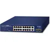 Image de Planet 16 ports GE 802.3at + 2 ports GE + 2 ports 1000X SFP (20 ports), Switch réseau, Bleu