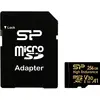 Image de Silicon Power Carte MicroSD 256Go Golden (256 Go, microSD, microSDHC, microSDXC, U3, UHS-I), Carte mémoire, Noir