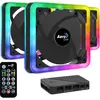Image de AeroCool Ventilateur Edge 14 Pro, RGB, 3-pack incl. contrôleur (140 mm, 3 x), Ventilateur PC, Noir