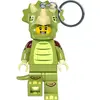 Image de LEGO, Unisexe, Porte-clés, Minifigures Schlüsselanhänger mit Leuchtfunktion Triceratops Kostüm-Fan 8 cm, Multicolore