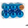 Image de Krist+, Décorations de sapin de Noël, Weihnachtskugeln-Set Blau Kunststoff Ø 7 cm (12 Stück)