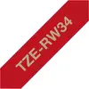 Image de Brother, Ruban d'étiquetage, TZe-RW34 (1.20 cm, Or, Rouge)