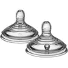 Image de Tommee Tippee, Tétine de biberon, Lot de 2 tétines à débit lent - transparentes