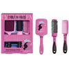 Image de Emily In Paris, Brosse + peigne, Ensemble de soins capillaires - Brosse plate ronde et peigne