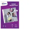 Image de Pack de 3 feuilles papier magnétique brillants A4 Avery Dennison Blanc pour imprimantes jet d'encre