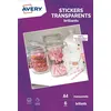 Image de Avery Pack 6 Stickers transparents A4