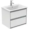 Image de Ideal Standard, Meuble sous-lavabo, IDS Meuble sous-lavabo CONNECT AIR 600x440x517mm blanc brillant / gris clair mat (60 x 44 x 51.70 cm)