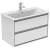 Image de Ideal Standard, Meuble sous-lavabo, IDS Meuble sous-lavabo CONNECT AIR 800x440x517mm blanc brillant / gris clair mat (80 x 44 x 51.70 cm)