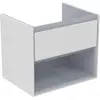 Image de Ideal Standard, Meuble sous-lavabo, IDS Meuble sous-lavabo CONNECT AIR 600x440x517mm blanc brillant / gris clair mat (60 x 44 x 51.70 cm)