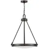 Image de Elstead Lighting, Suspension, Elstead Collier Pendelleuchte E14 4-fach Schwarzes Oxid Glas klar mit Luftbläschen (E14)