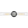 Image de Elstead Lighting, Plafonnier, Elstead Ellison Wandleuchte E27 2-fach Schwarz mit Nickel gebürstet Glas klar IP44 (E27)