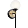 Image de Elstead Lighting, Éclairage d'extérieur, Elstead Benno Wandleuchte G9 Schwarz und Champagnerbronze Opalglas weiss IP44 (G9, IP44)