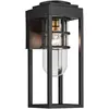 Image de Elstead Lighting, Éclairage d'extérieur, Elstead Hone Aussenwandleuchte E27 Strukturiertes Schwarz Glas klar IP44 Anti-Meerwasser (E27, IP44)