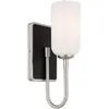Image de Elstead Lighting, Plafonnier, Elstead Solia Wandleuchte G9 Gebürstetes Nickel und schwarz Opal weiss IP44 (G9)