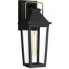 Image de Elstead Lighting, Éclairage d'extérieur, Elstead Buckley Aussenwandleuchte E27 mattschwarz und Messing Akzente Glas klar IP44 Anti-Meerwasser (E27, IP44)