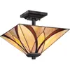 Image de Elstead Lighting, Applique + plafonnier, Asheville Plafonnier E27 double 31cm Valiant Bronze (E27)