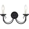 Image de Elstead Lighting, Éclairage d'extérieur, Applique murale Chartwell E14 double noir, Made in UK (E14, IP20)