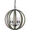 Image de Elstead Lighting, Suspension, Allier Lampe à suspendre E14 4 fois météo Chêne, fer forgé antique (E14)