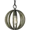 Image de Elstead Lighting, Suspension, Allier Suspension E27 Météo Bois de chêne, fer forgé antique (E27)